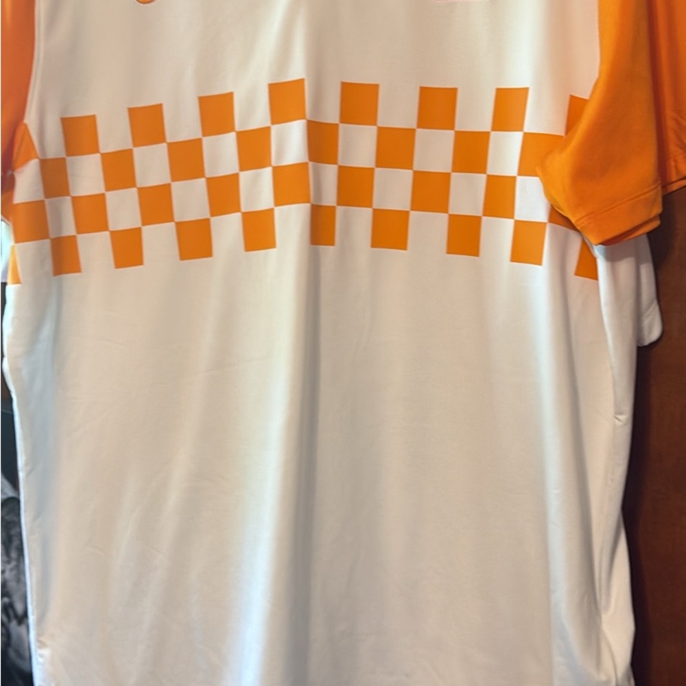 Orange and White Checkered Tennessee Shirt NWT